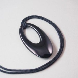 Wajima Lacquerware wood  Drop Pendant Necklace, Artisan Handcrafted in Japan New